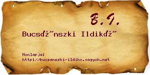 Bucsánszki Ildikó névjegykártya