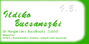 ildiko bucsanszki business card